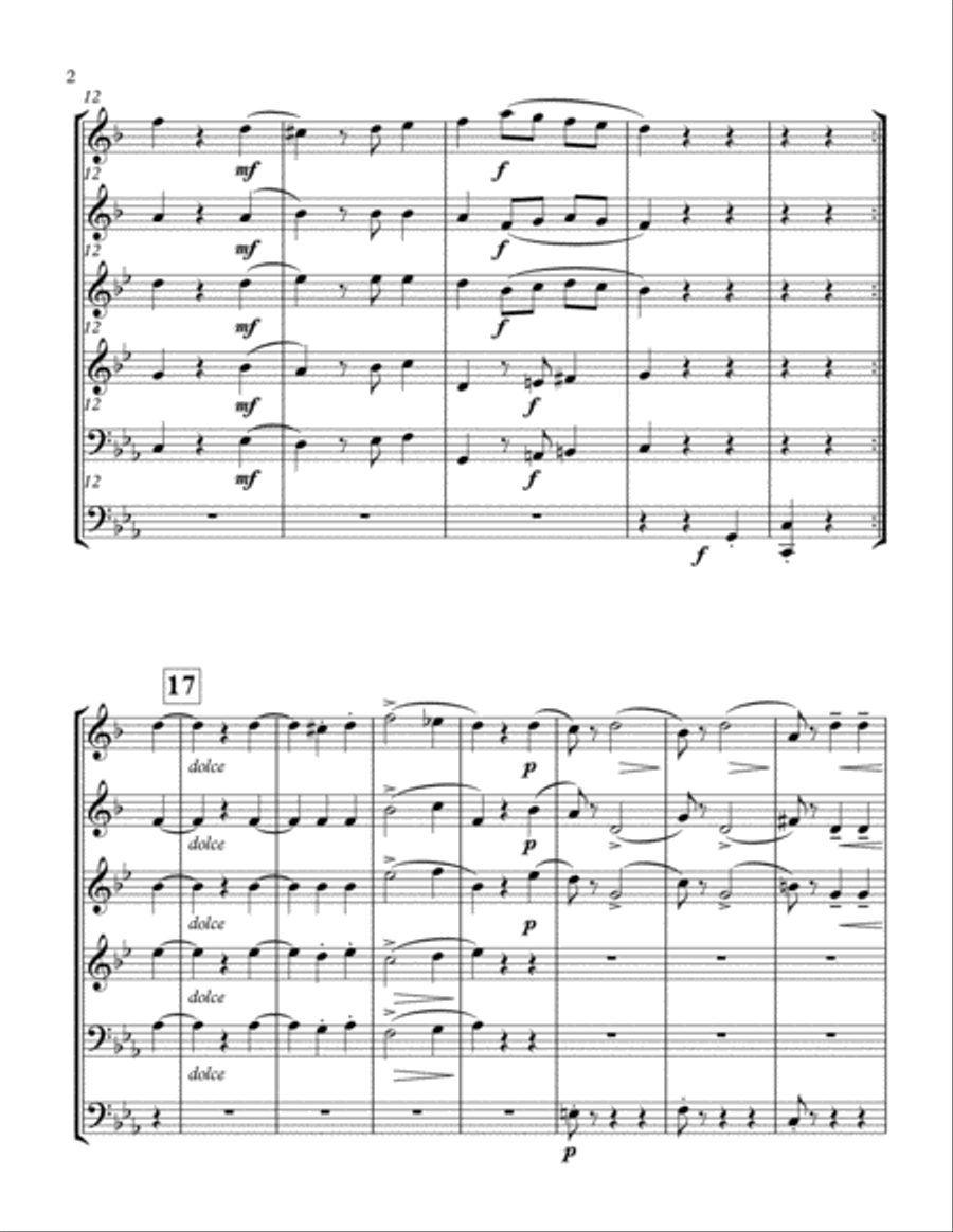 Ramsoe Brass Quartet No 3, 2nd mvt Brass Quartet scores gallery preview page 3