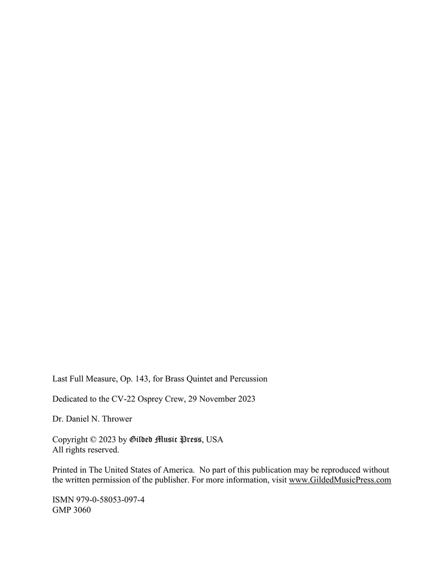 Last Full Measure, Op. 143 (Brass Quintet & Percussion) Brass Quintet scores gallery preview page 2