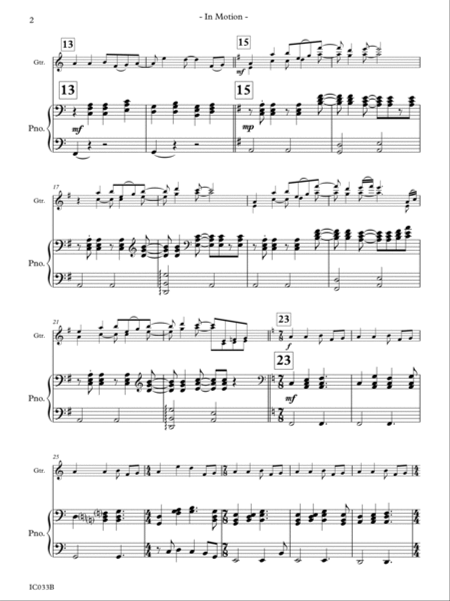 In Motion - for Guitar & Piano Piano scores gallery preview page 6