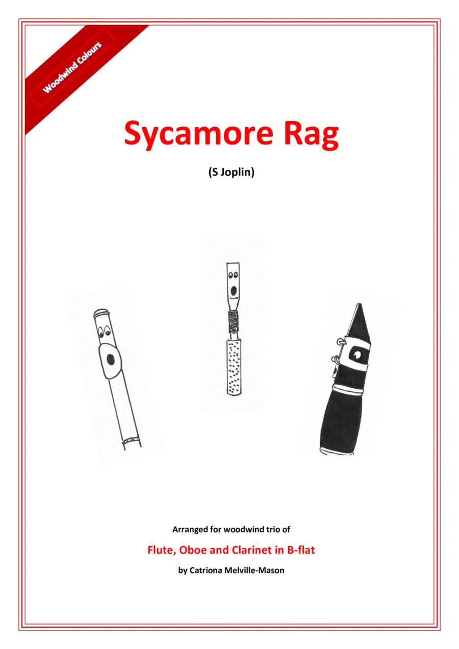 Sycamore Rag (flute, oboe, clarinet trio) Clarinet Trio scores gallery preview page 1