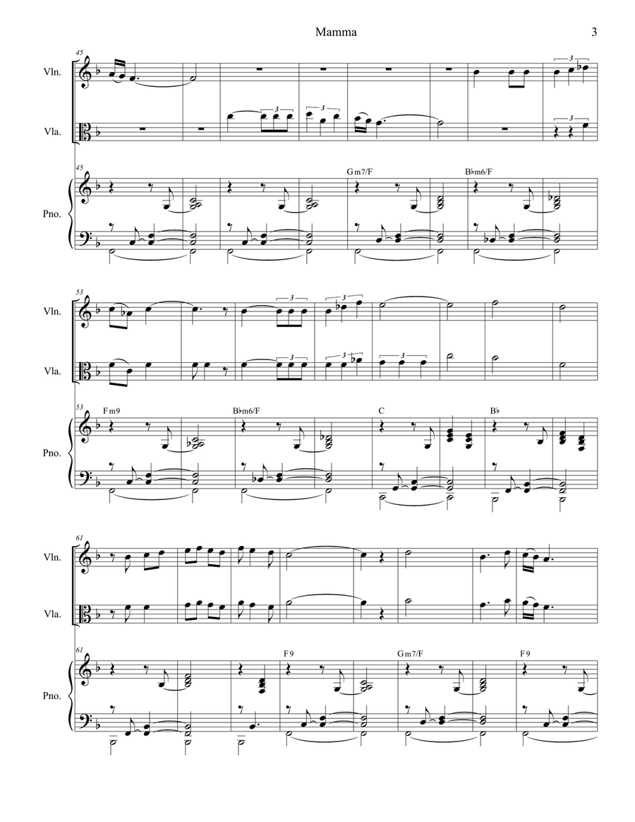 Mama (mamma) Mama (mamma) String Duet scores gallery preview page 3