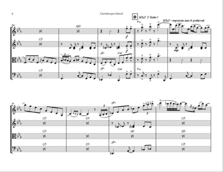 Cantaloupe Island String Quartet scores gallery preview page 6