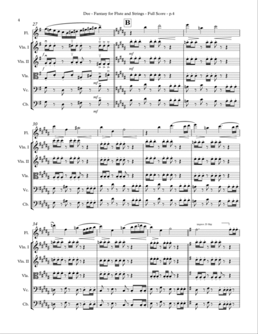 Fantasy for Flute and Strings Chamber Music scores gallery preview page 6