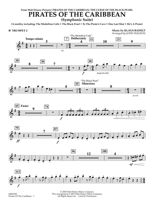 Book cover for Pirates Of The Caribbean (Symphonic Suite) (arr. John Wasson) - Bb Trumpet 2