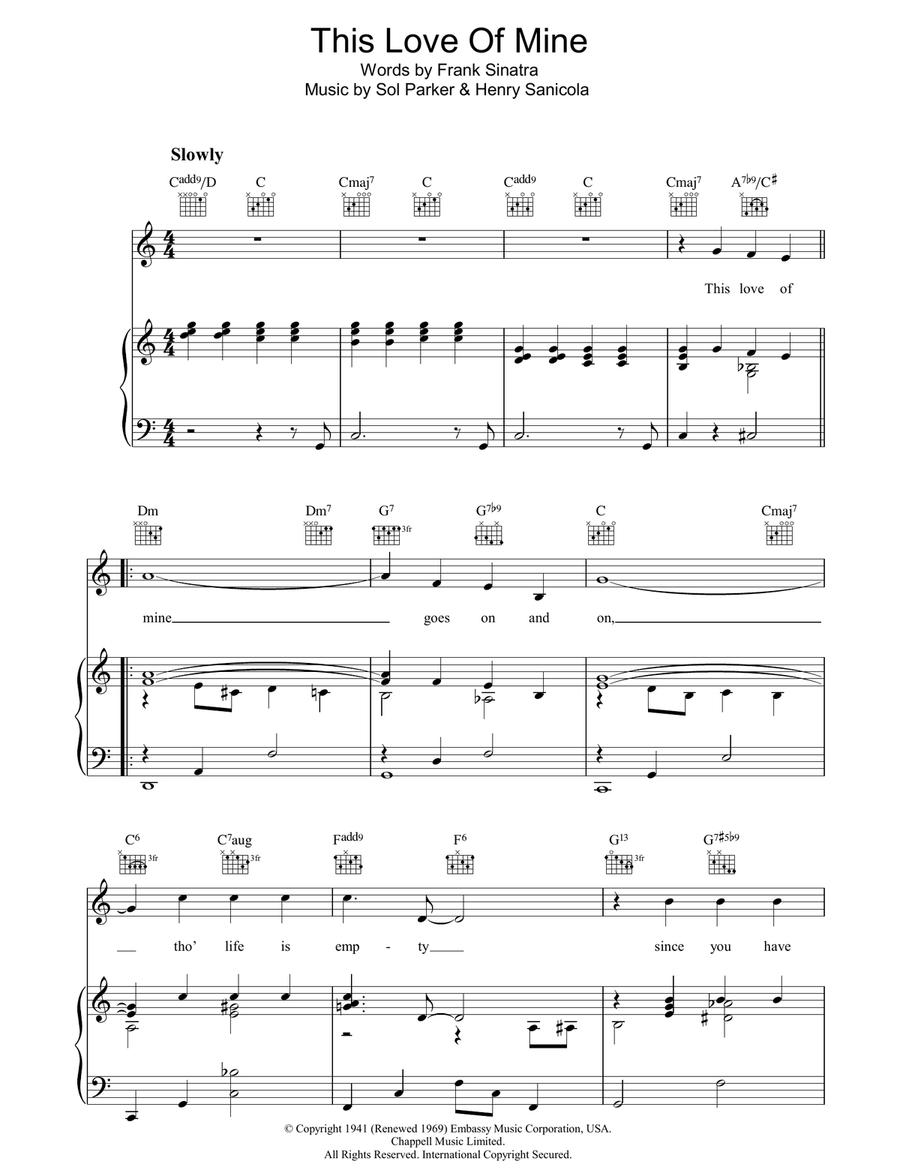 This Love Of Mine This Love Of Mine Piano, Vocal, Guitar scores gallery preview page 1