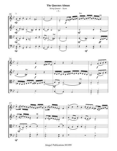 Byrd: The Queenes Alman for String Quartet image number null