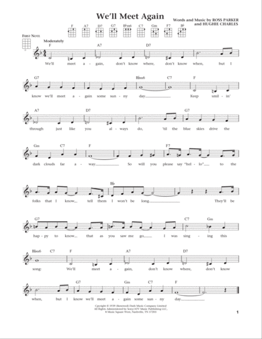 We'll Meet Again (from The Daily Ukulele) (arr. Liz and Jim Beloff) Ukulele scores gallery preview page 1