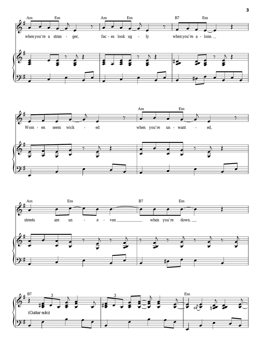 People Are Strange People Are Strange Piano, Vocal scores gallery preview page 3