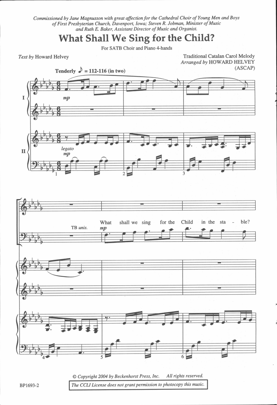 What Shall We Sing for the Child? - SATB 4-Part scores gallery preview page 2