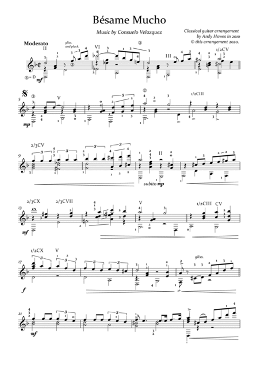 Bésame Mucho Bésame Mucho Guitar Solo scores gallery preview page 2