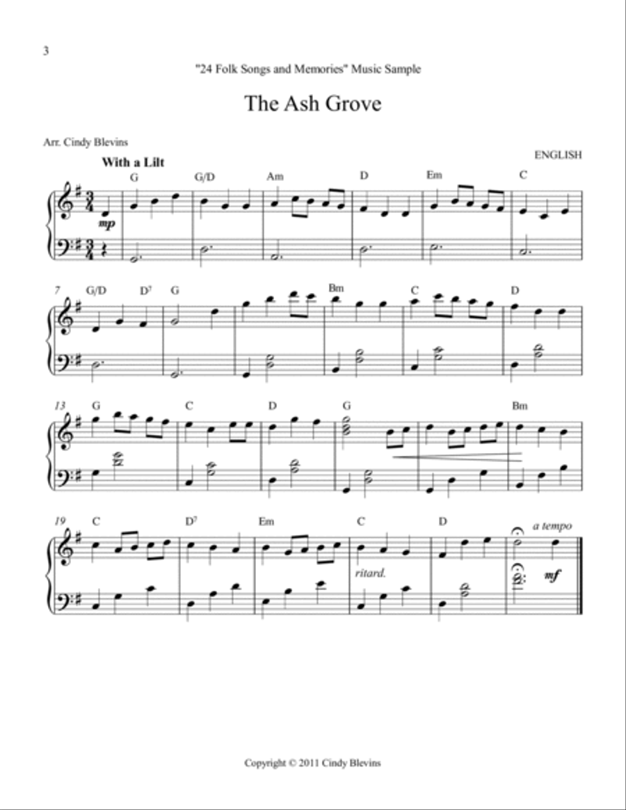 24 Folk Songs and Memories, for Lever or Pedal Harp Pedal Harp scores gallery preview page 4