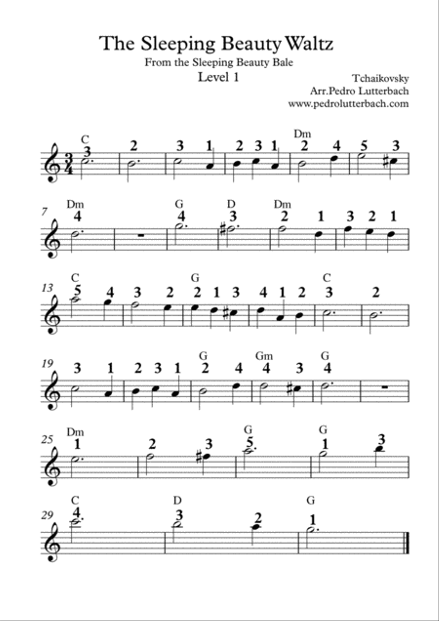 The Sleeping Beauty Waltz Easy Piano scores gallery preview page 1