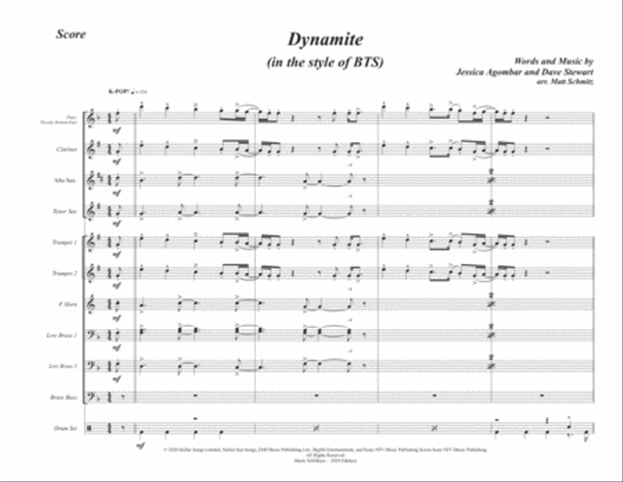 Dynamite Marching Band scores gallery preview page 1