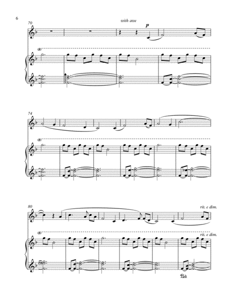 Amazing Grace (flute solo and piano) - Score & parts image number null