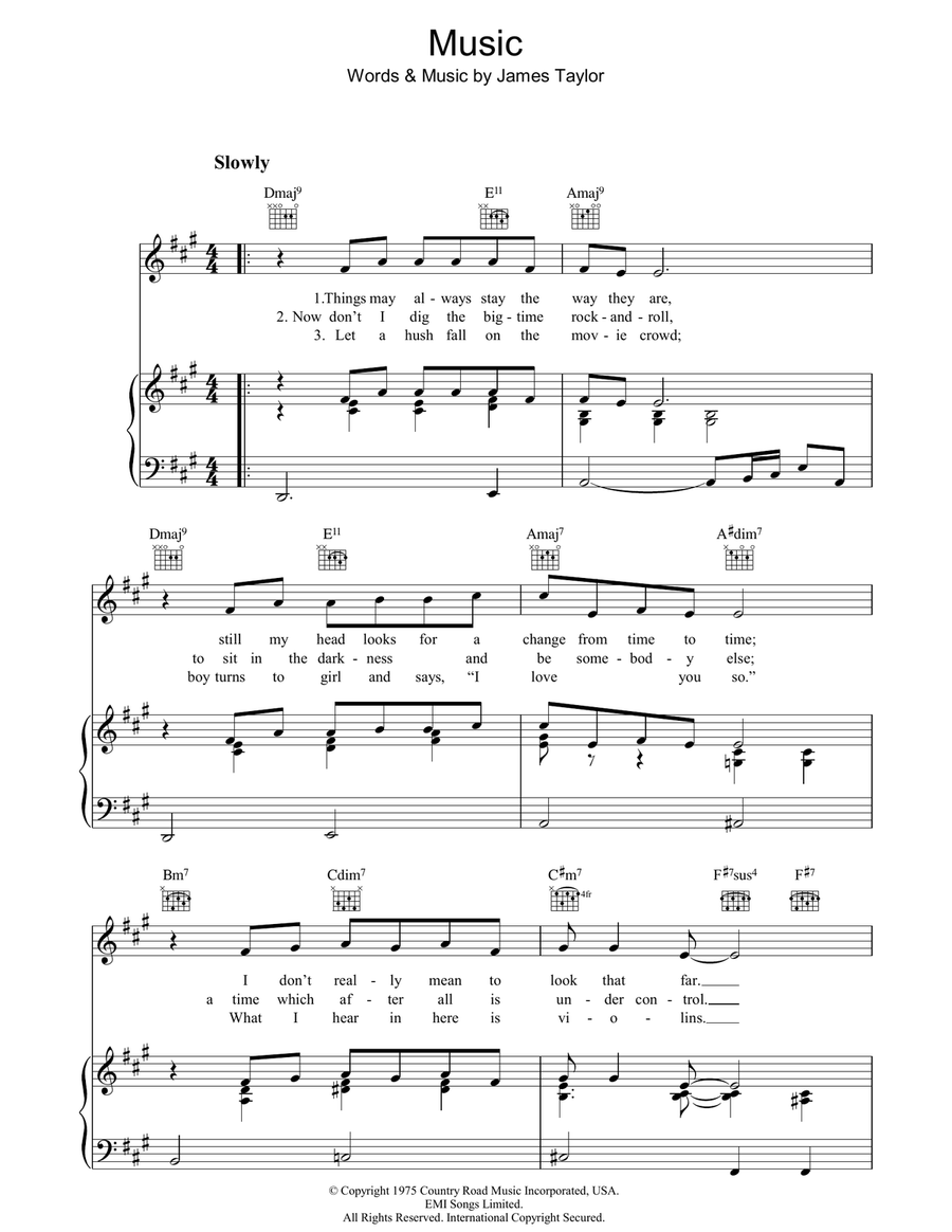 Music Music Piano, Vocal, Guitar scores gallery preview page 1