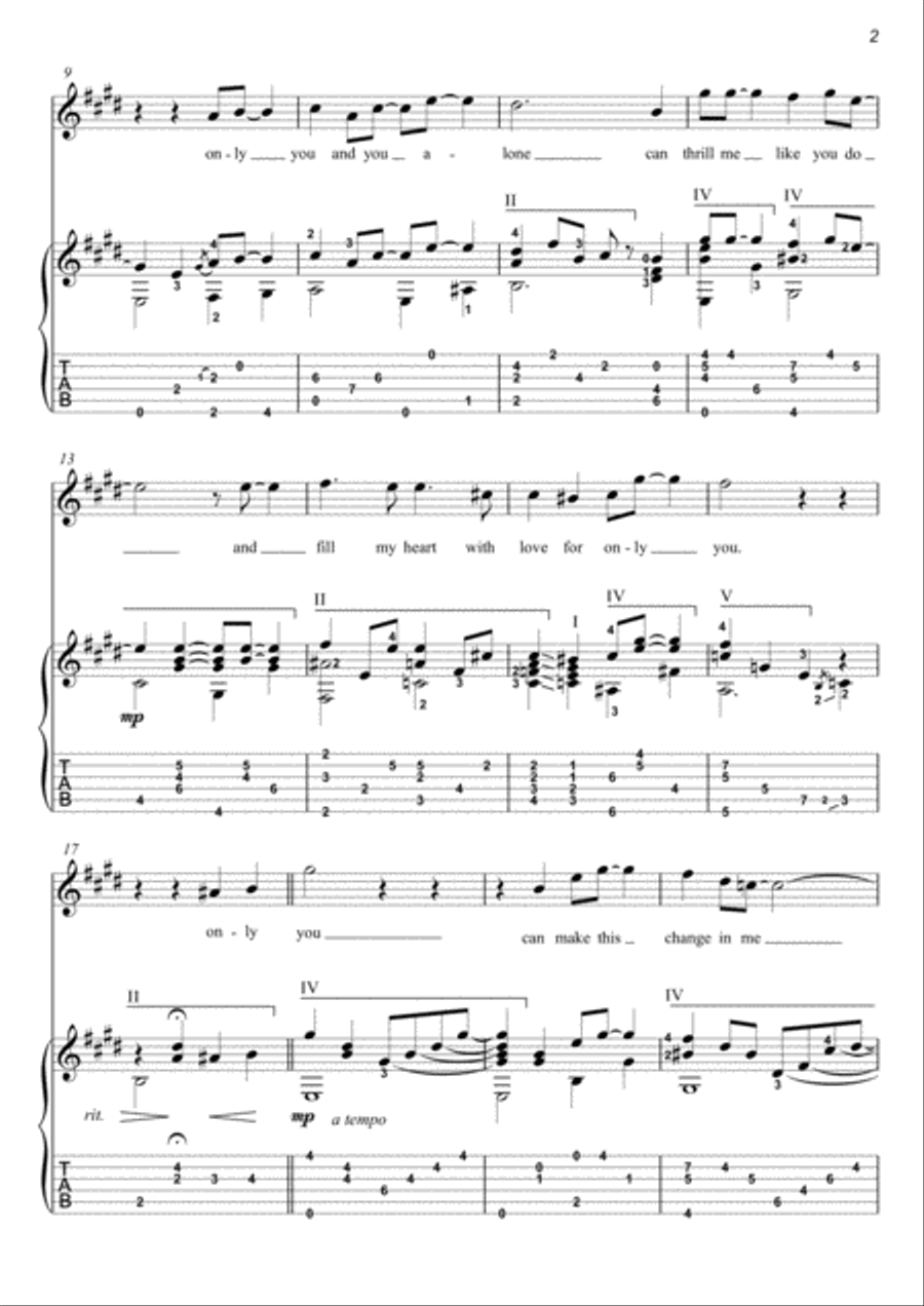 Only You (and You Alone) Electric Guitar scores gallery preview page 2