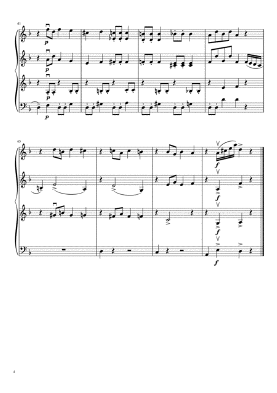 Dance of the Sugarplum Fairy (three violins and cello) String Quartet scores gallery preview page 5