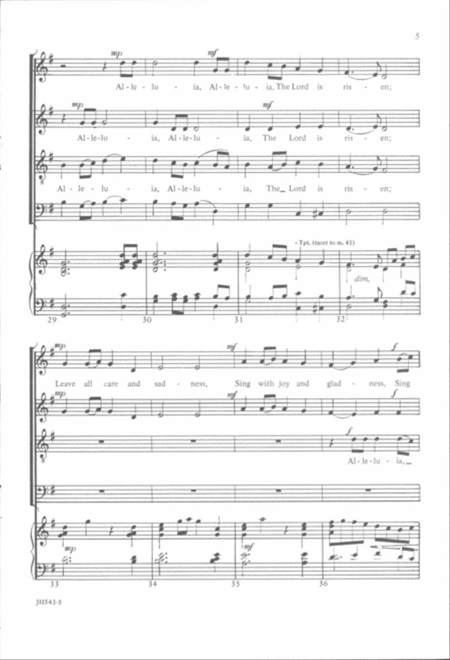 Christ, the Lord, Is Risen 4-Part scores gallery preview page 5