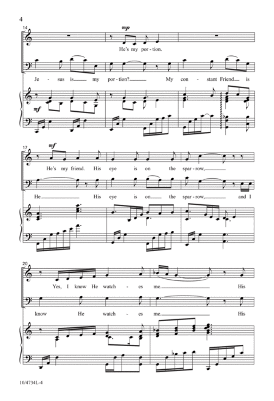 His Eye Is on the Sparrow 3-Part scores gallery preview page 4