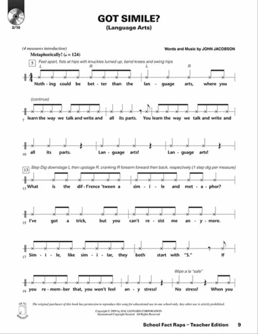 School Fact Raps Accompaniment CD scores gallery preview page 4