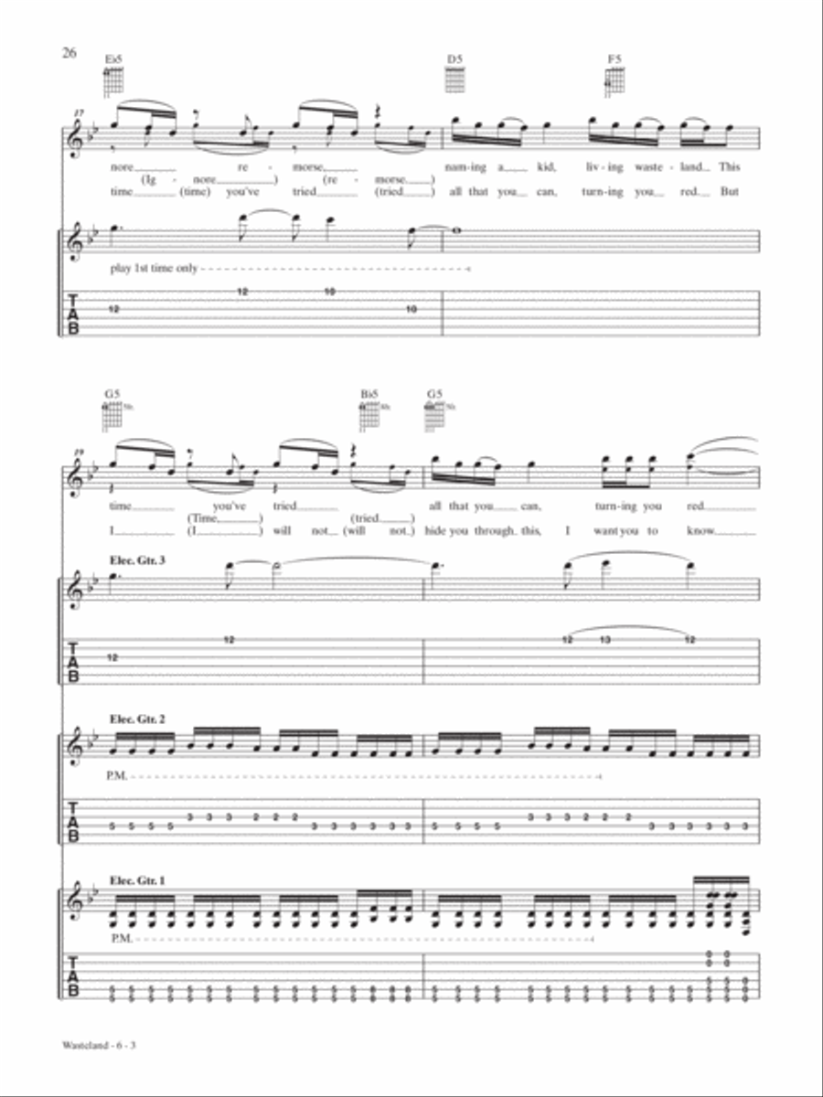 Wasteland Wasteland Guitar Tablature scores gallery preview page 3