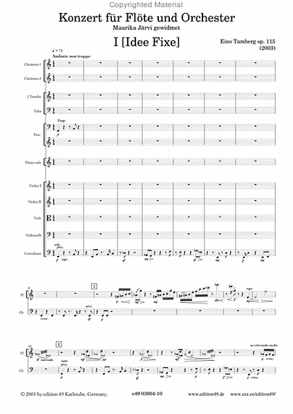Konzert fur Flote und Orchester, op. 115