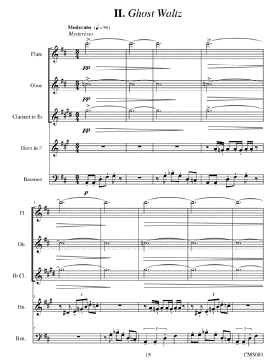Three Miniatures Woodwind Quintet scores gallery preview page 4
