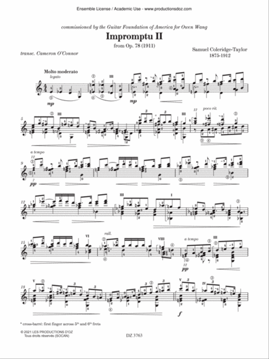 GFA Spotlight Series, Impromptu II Classical Guitar scores gallery preview page 3