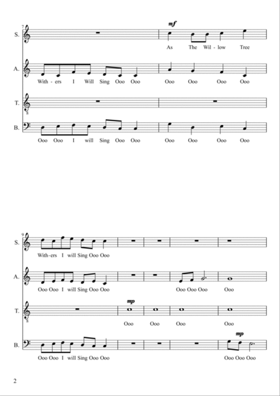 As The Willow 4-Part scores gallery preview page 2