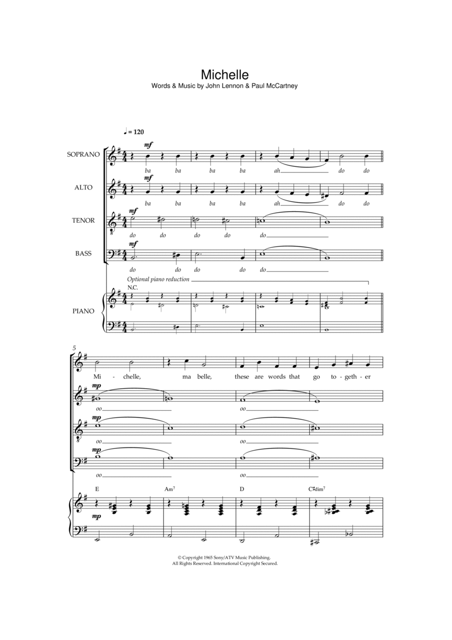 Michelle Michelle 4-Part scores gallery preview page 1