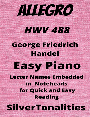 Book cover for Allegro HWV 488 Easy Piano Sheet Music