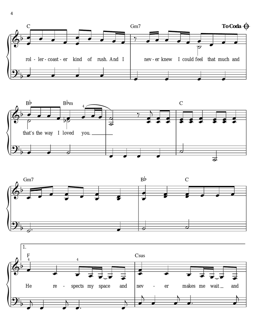 The Way I Loved You Easy Piano scores gallery preview page 4