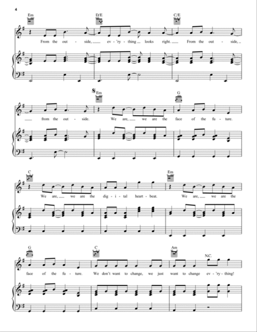Digital Piano, Vocal, Guitar scores gallery preview page 4