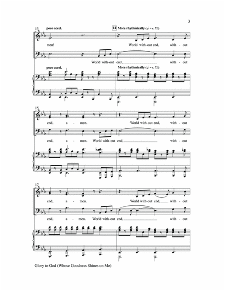 Glory to God (Whose Goodness Shines on Me) 3-Part scores gallery preview page 3