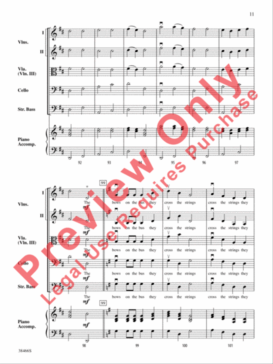 The Bows on the Bus The Bows on the Bus String Orchestra scores gallery preview page 12