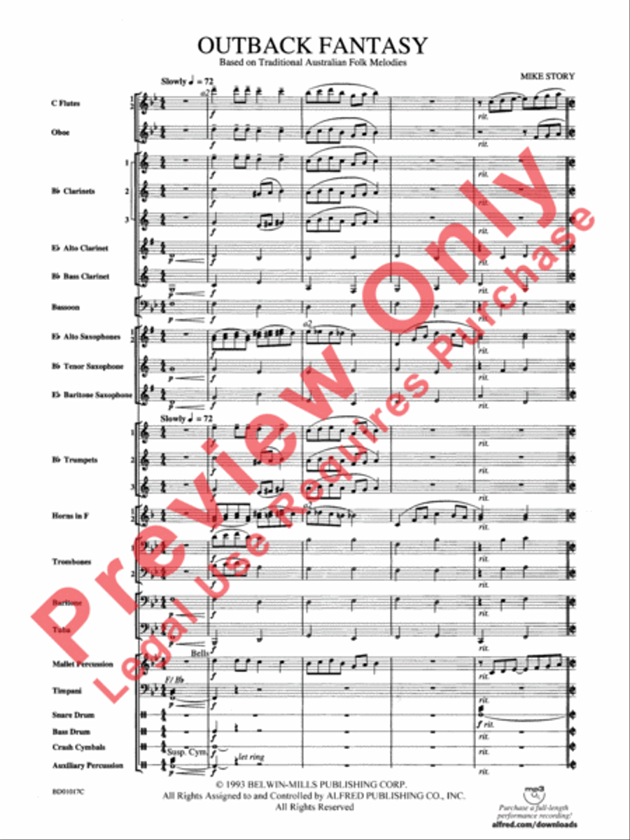 Outback Fantasy Concert Band scores gallery preview page 4