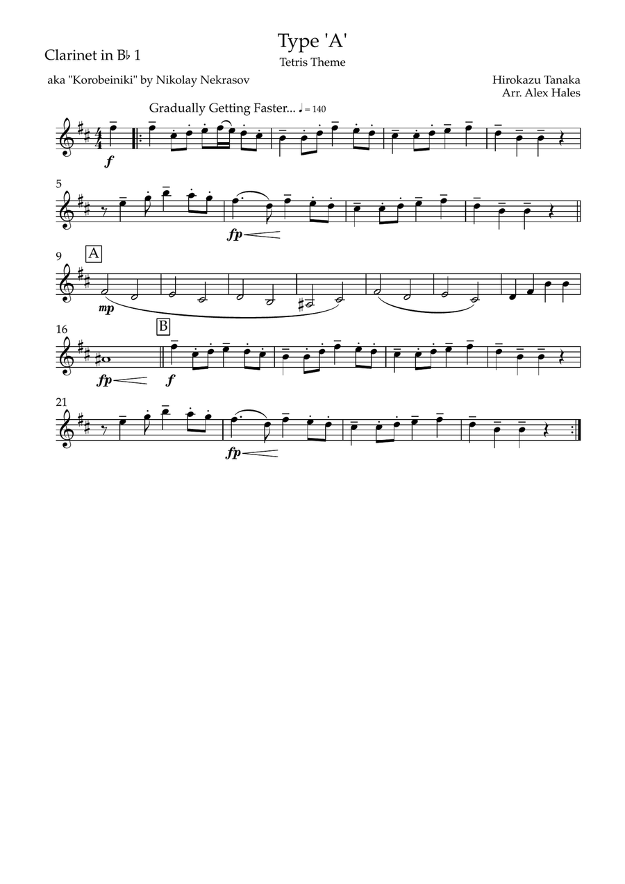 'Type A' aka Tetris Theme Marching Band scores gallery preview page 6