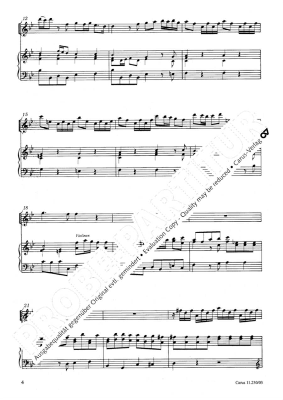 Concerto in B flat major Recorder scores gallery preview page 5