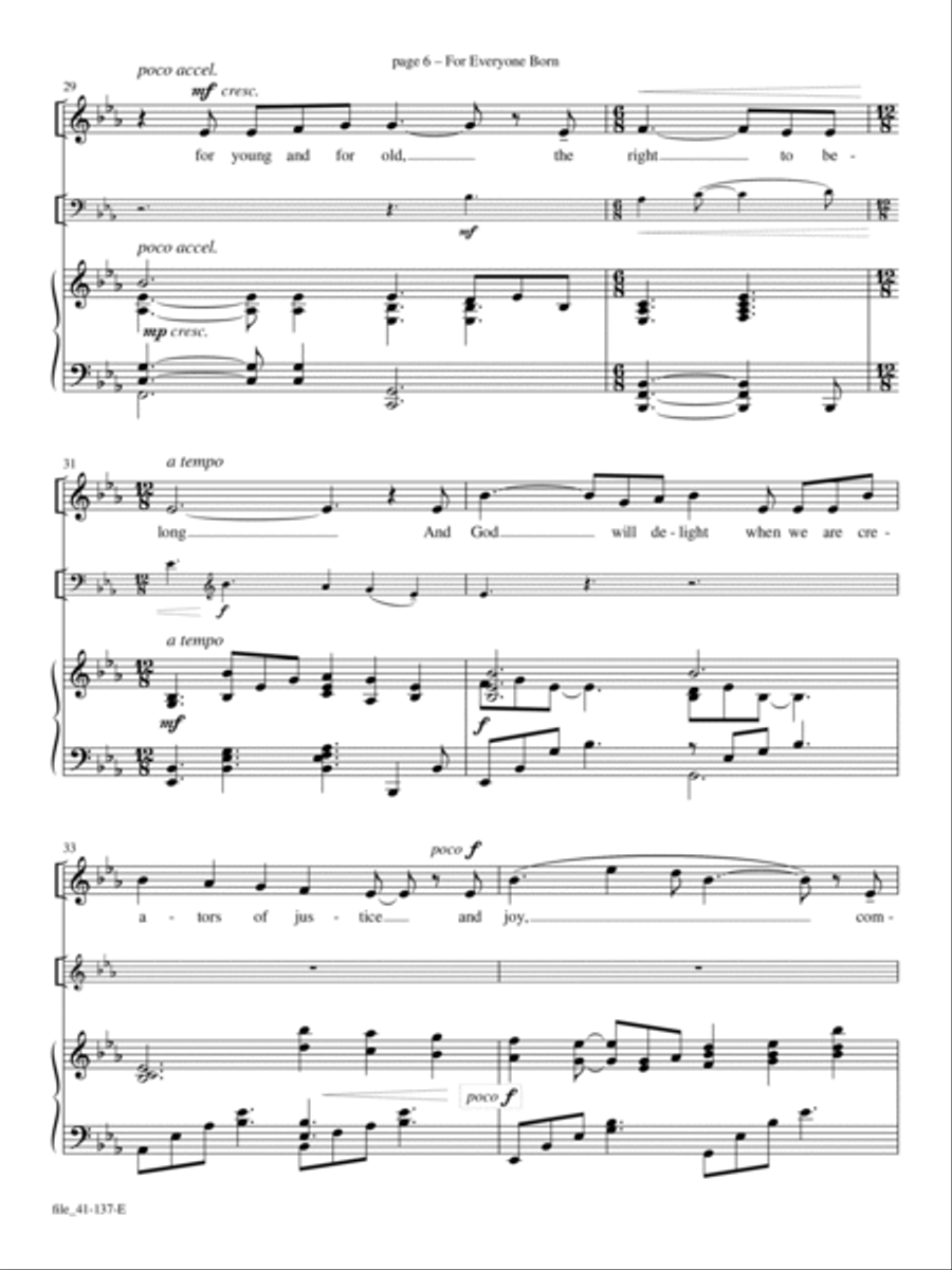 For Everyone Born Voice Solo scores gallery preview page 6