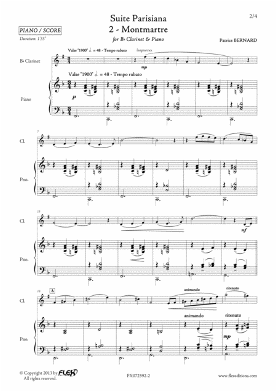 Suite Parisiana - 2 B-Flat Clarinet scores gallery preview page 2
