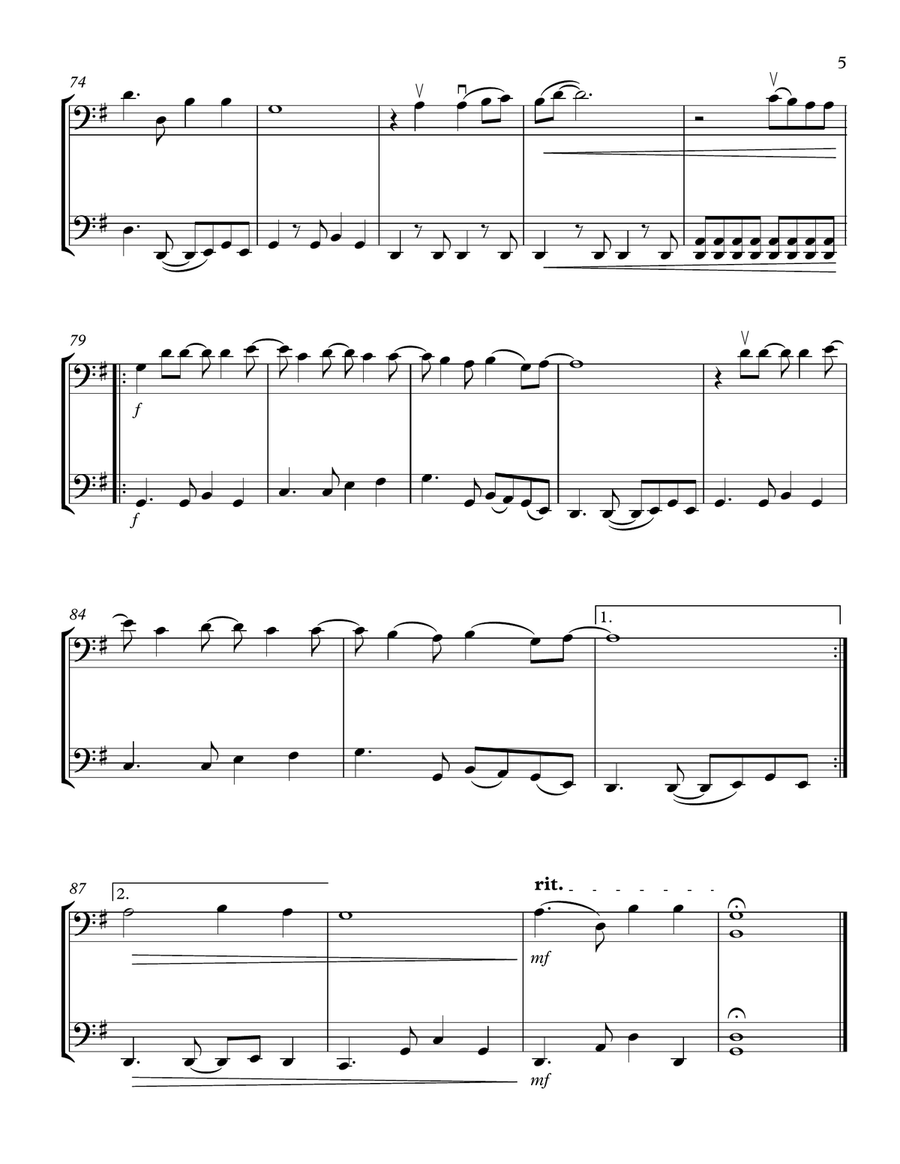 Brown Eyed Girl String Duet scores gallery preview page 5