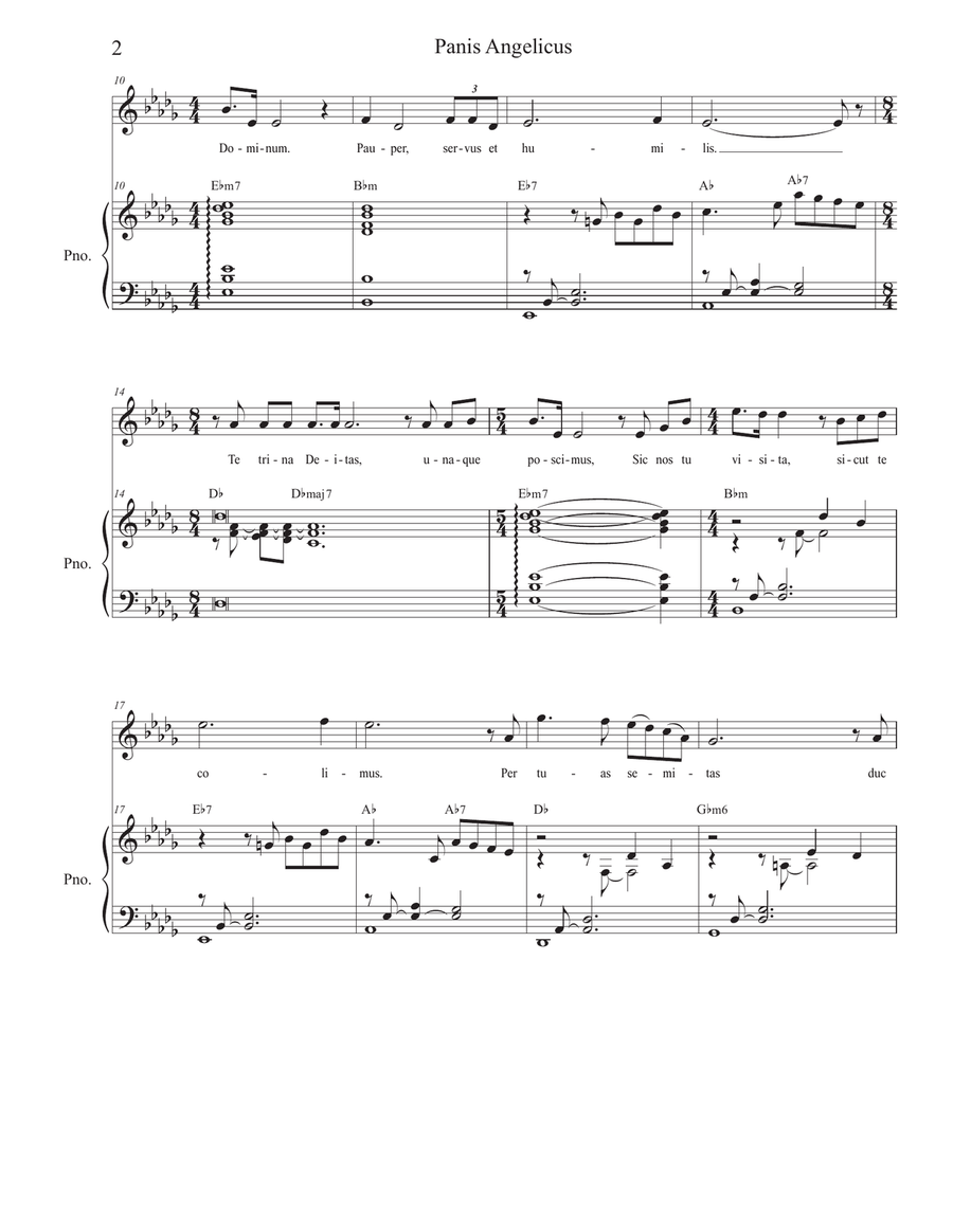 Panis Angelicus (Vocal solo - High Key) Piano, Vocal scores gallery preview page 2