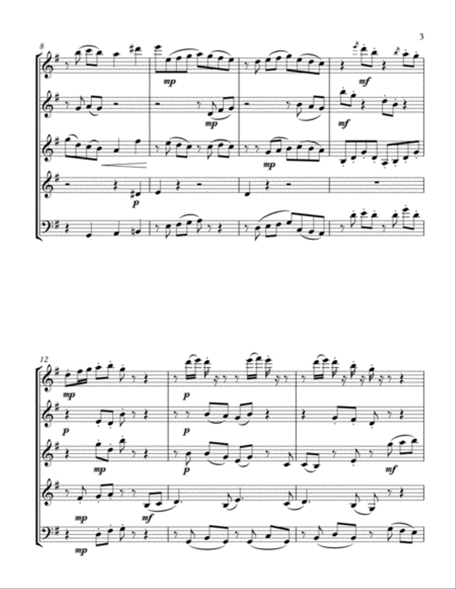 Allegro Pasticcio Woodwind Quintet scores gallery preview page 3