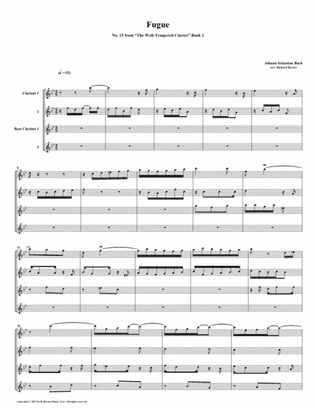 Fugue 15 from Well-Tempered Clavier, Book 2 (Clarinet Quartet)