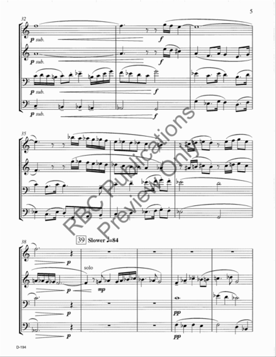 Fanfare And Fiebre Brass Quartet Brass Quartet scores gallery preview page 6