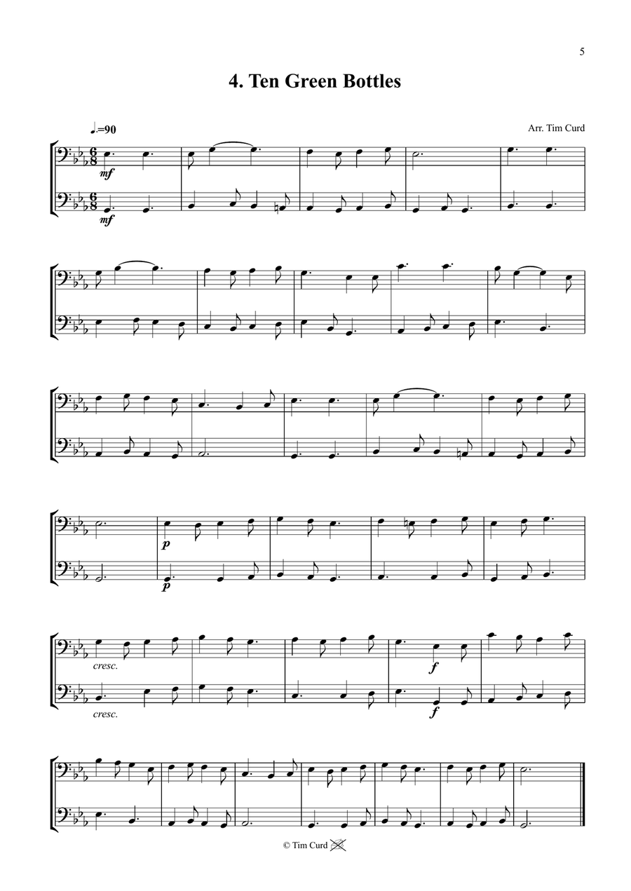14 Fun Duets For Trombone Trombone Duet scores gallery preview page 5