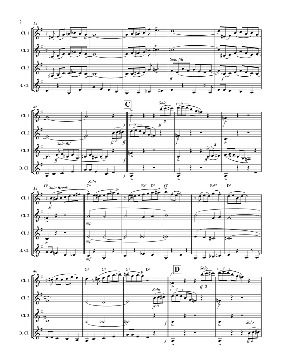Royal Garden Blues (for Clarinet Quartet) Clarinet Quartet scores gallery preview page 3