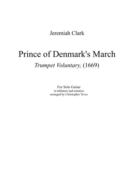 Prince of Denmark's March (Trumpet Voluntary) for solo guitar tablature image number null