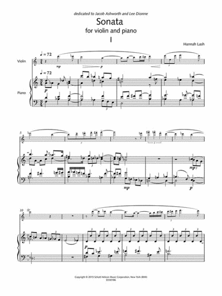 Sonata for Violin and Piano - Score and Part