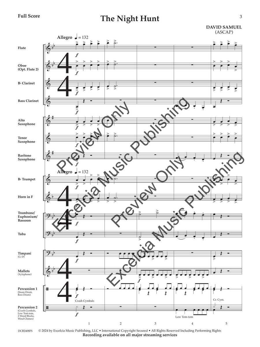 The Night Hunt Concert Band scores gallery preview page 4